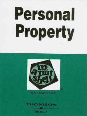cover image of Personal Property in a Nutshell, 3d